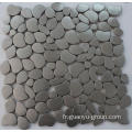 Mosaïque en acier inoxydable design ovale couleur argent